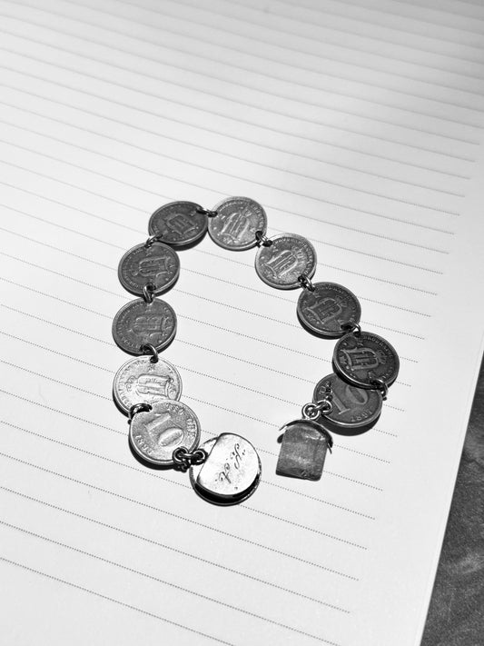 "Vintage Swedish Coin Bracelet – Timeless Elegance from the 1930s"
