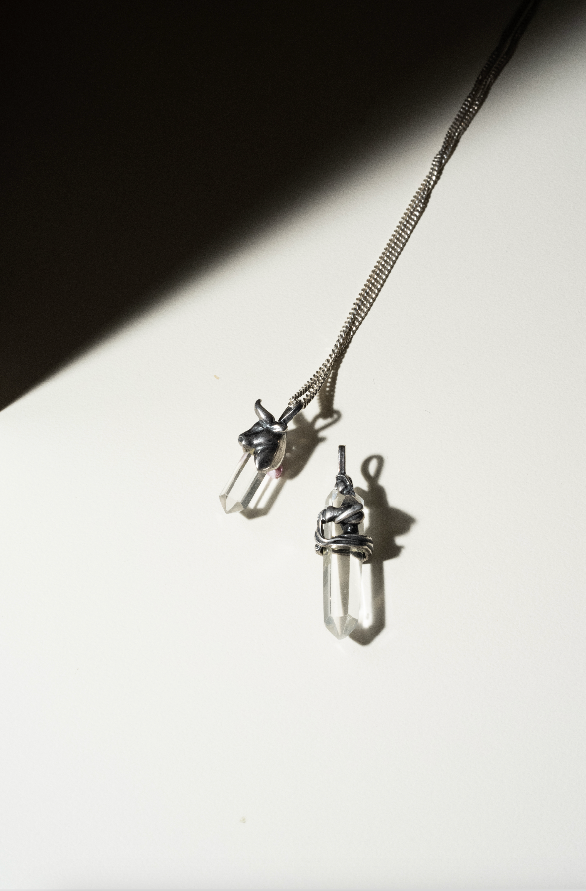"Aquarius Crystal & Silver Pendant – Handmade in Los Angeles"