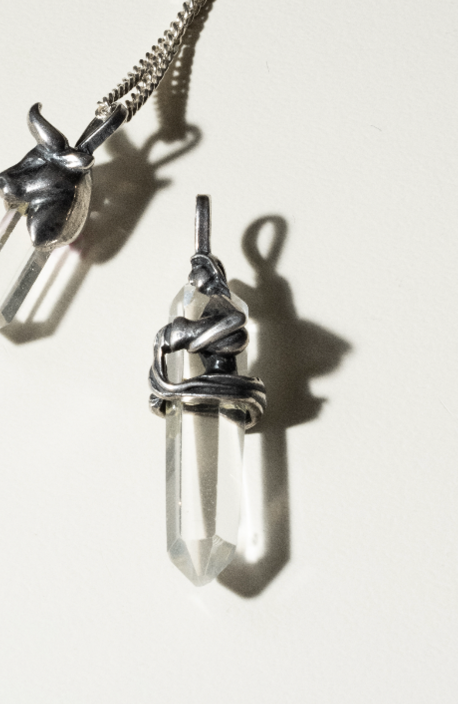 "Aquarius Crystal & Silver Pendant – Handmade in Los Angeles"